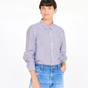 Phoebe Blouse  - Dark Lilac & Cream Stripe